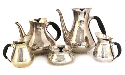 Lot 594 - A Danish five-piece silver-plated tea and coffee set