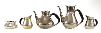 Lot 594 - A Danish five-piece silver-plated tea and coffee set