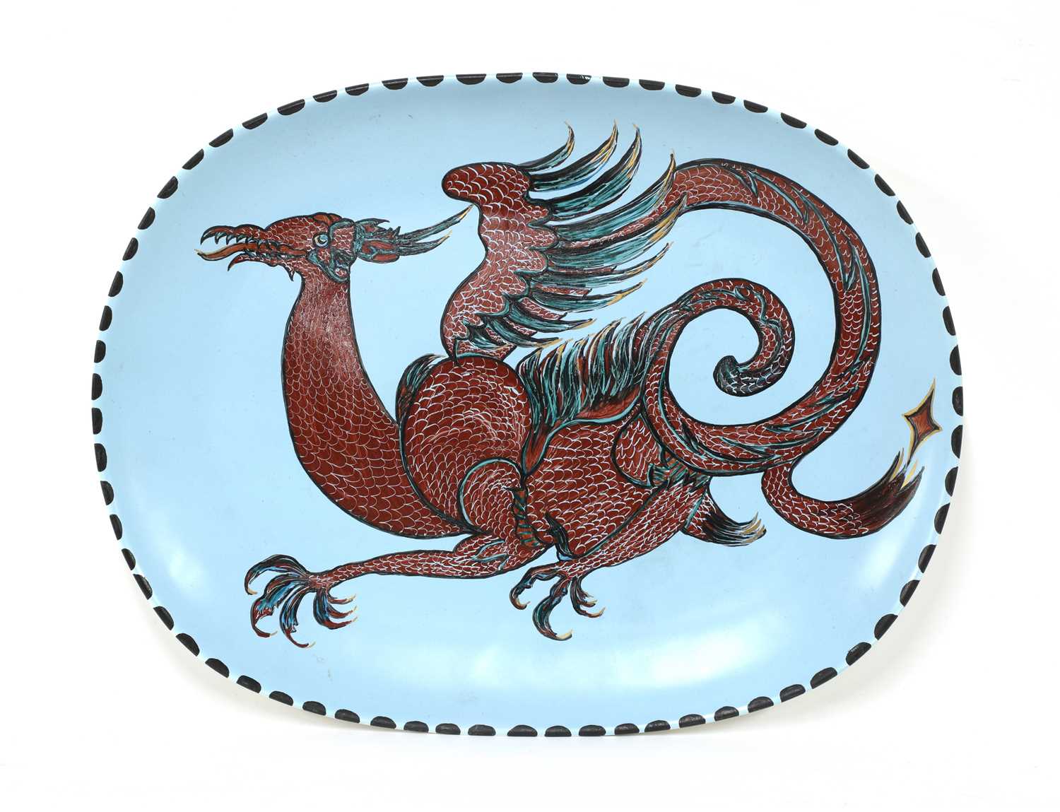 Lot 500 - A Poole Pottery 'Dragon' dish