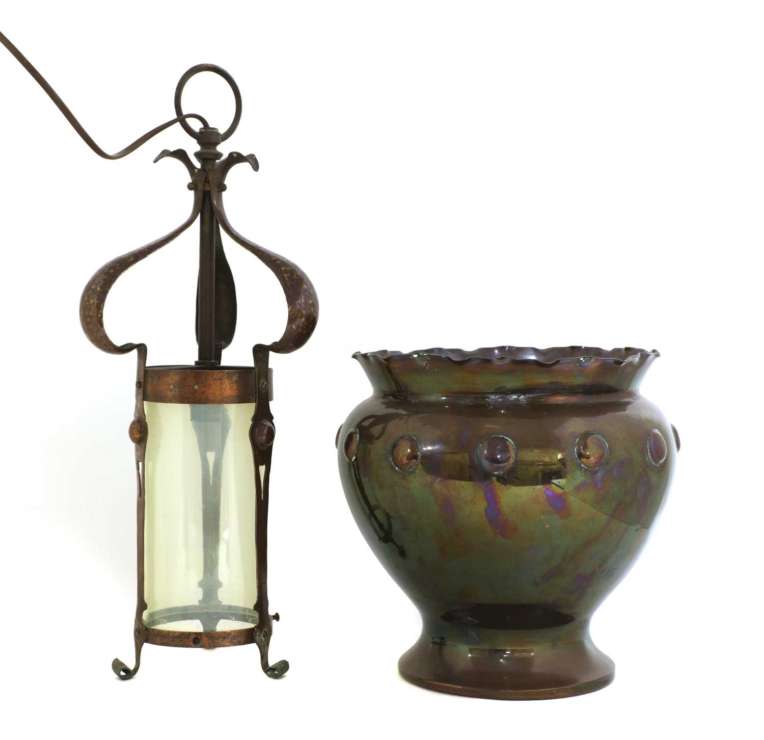 Lot 93 - An Arts and Crafts copper hall lantern