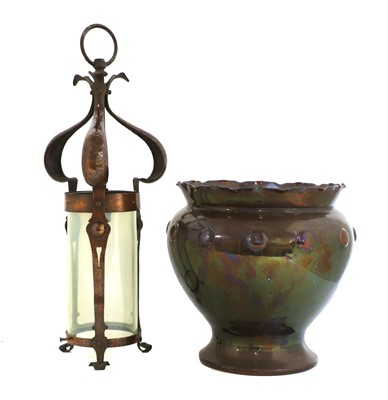 Lot 93 - An Arts and Crafts copper hall lantern