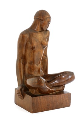 Lot 219 - A carved wood sculpture of a nude