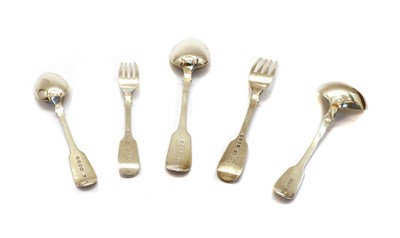 Lot 56 - A predominately Victorian canteen of silver cutlery