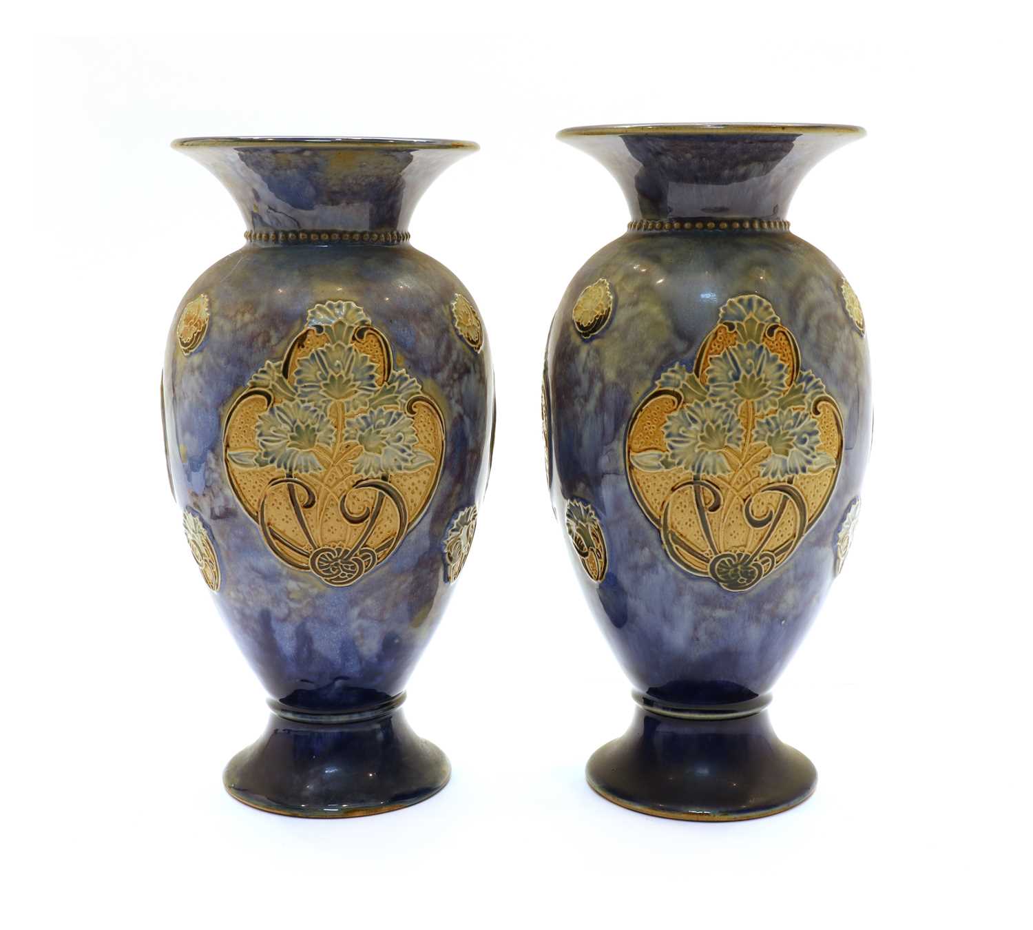 Lot 109 - A pair of Doulton Lambeth Faience vases