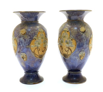 Lot 109 - A pair of Doulton Lambeth Faience vases