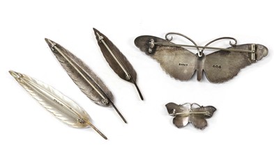 Lot 1048 - A sterling silver enamel butterfly brooch