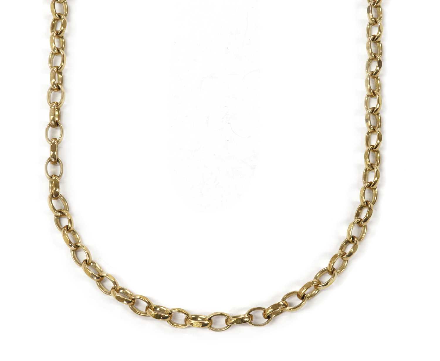 Lot 1131 - A 9ct gold filed oval belcher link chain
