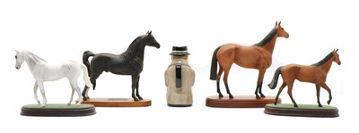 Lot 164 - Four china horse models and a Winston Churchill Toby jug