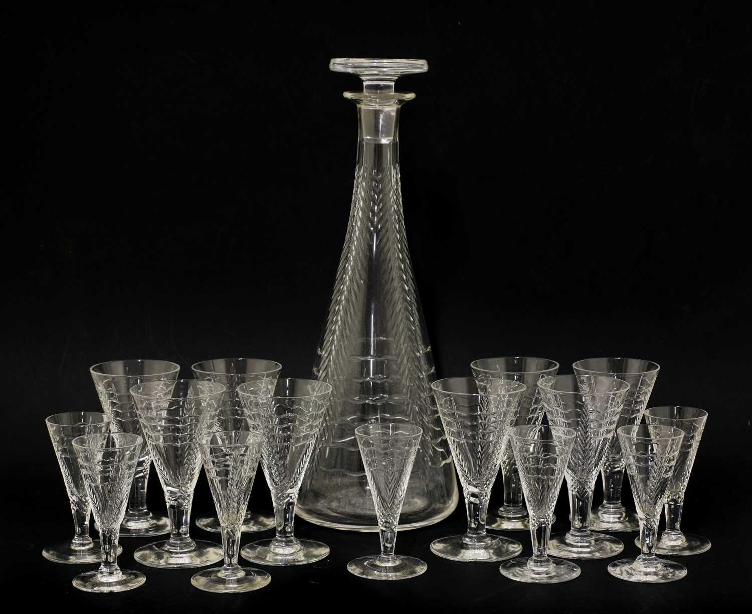 Lot 534 - A cut-glass liqueur set