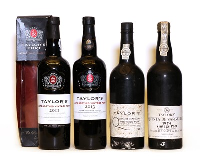 Lot 357 - Assorted Taylors Vintage Port: Quinta de Vargellas, 1974, one bottle and three various others