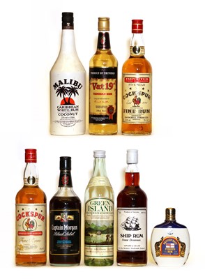 Lot 439 - Assorted Rum: Cockspur, Five Star Fine Rum, 1980s bottling, two bottles and five various others