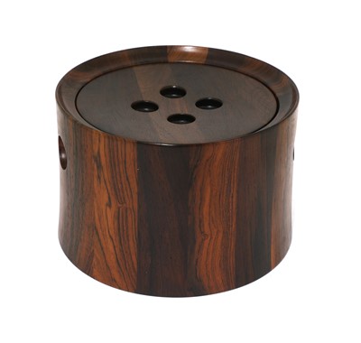 Lot 640 - A Danish rosewood ice bucket and cover