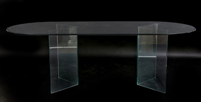 Lot 703 - A Continental glass dining table