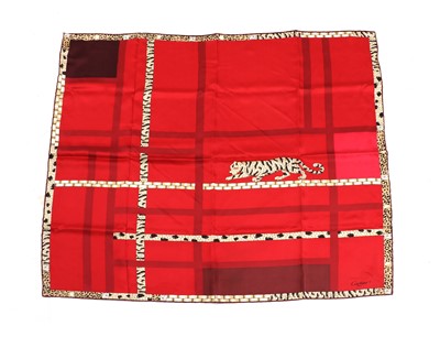 Lot 561 - A Cartier red silk panther scarf