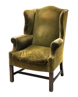 Lot 376 - A George III wingback armchair