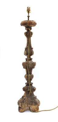 Lot 111 - A baroque style giltwood table lamp