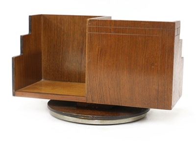 Lot 305 - An Art Deco walnut revolving desk bookstand