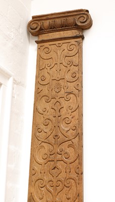 Lot 5 - A carved oak pilaster