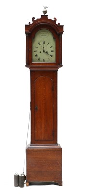 Lot 536 - An oak longcase clock
