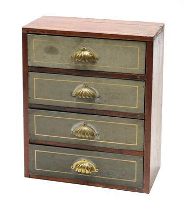 Lot 418 - A small pine chest of four drawers
