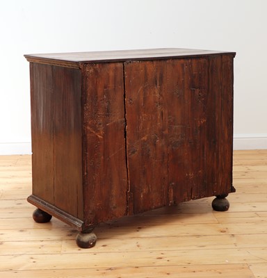 Lot 195 - A Queen Anne walnut and oak chest of drawers