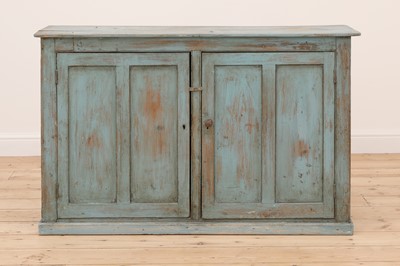 Lot 182 - A blue-painted cupboard