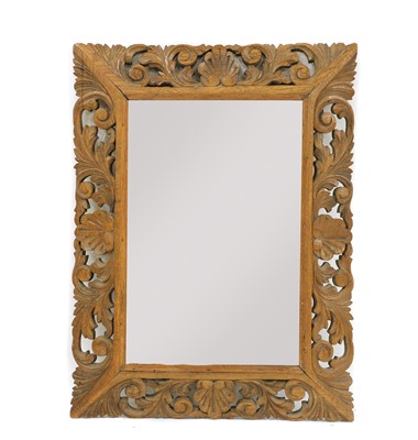 Lot 445 - An oak wall mirror