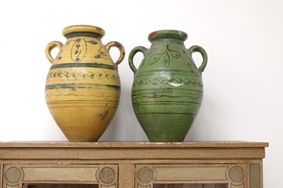 Lot 1 - A pair of large French pottery vases
