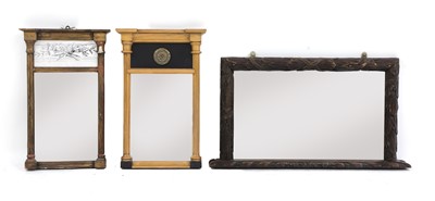 Lot 373 - A small overmantle mirror