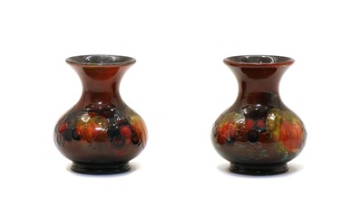 Lot 198 - A pair of Moorcroft Flambe vases