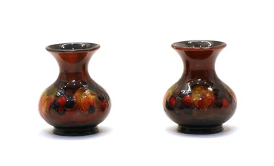 Lot 198 - A pair of Moorcroft Flambe vases