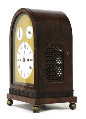 Lot 17 - A Regency brass inlaid rosewood mantel clock