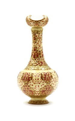 Lot 154 - A Zsolnay-Pecs-style porcelain bottle vase