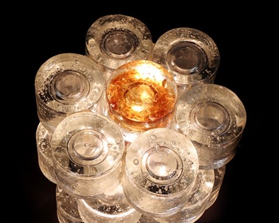 Lot 704 - An Italian brutalist glass table lamp