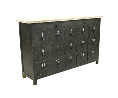 Lot 317 - A modern distressed painted side cabinet
