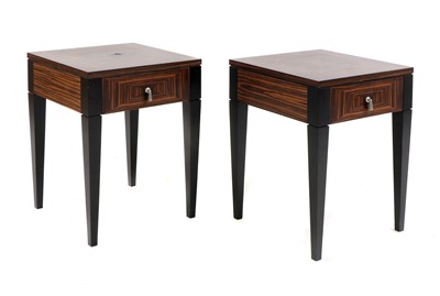 Lot 355 - A pair of Art Deco-style Macassar ebony bedside tables