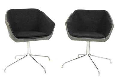 Lot 339 - A pair of modern 'Quiet' swivel chairs