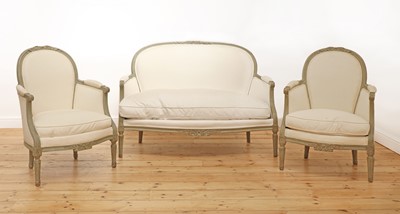 Lot 7 - A small French Louis XVI-style settee