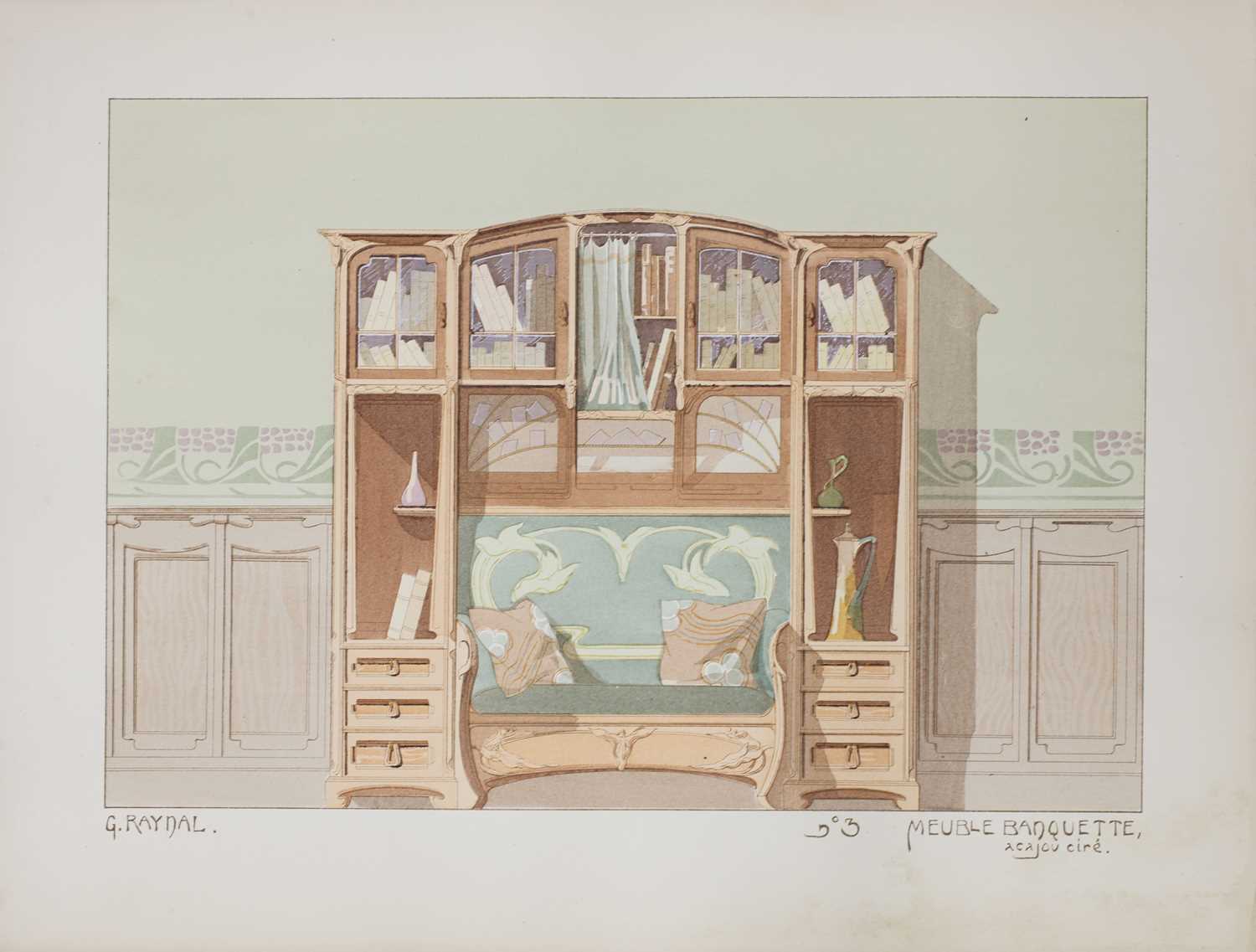 Lot 16 - A set of five French Art Nouveau pochoir prints