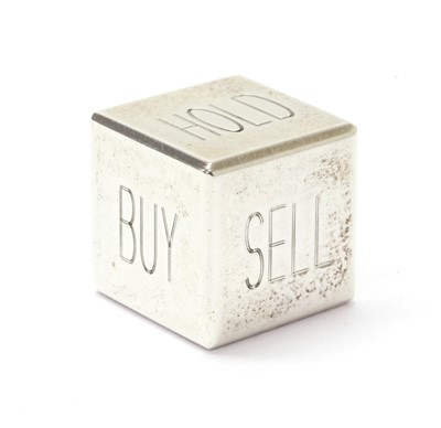 Lot 1324 - A sterling silver Tiffany & Co. 'Buy, Sell, Hold' decision maker die
