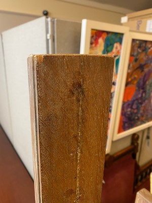 Lot 154 - A limed oak artist's easel