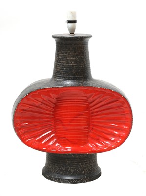 Lot 648 - A West German glazed pottery lamp base