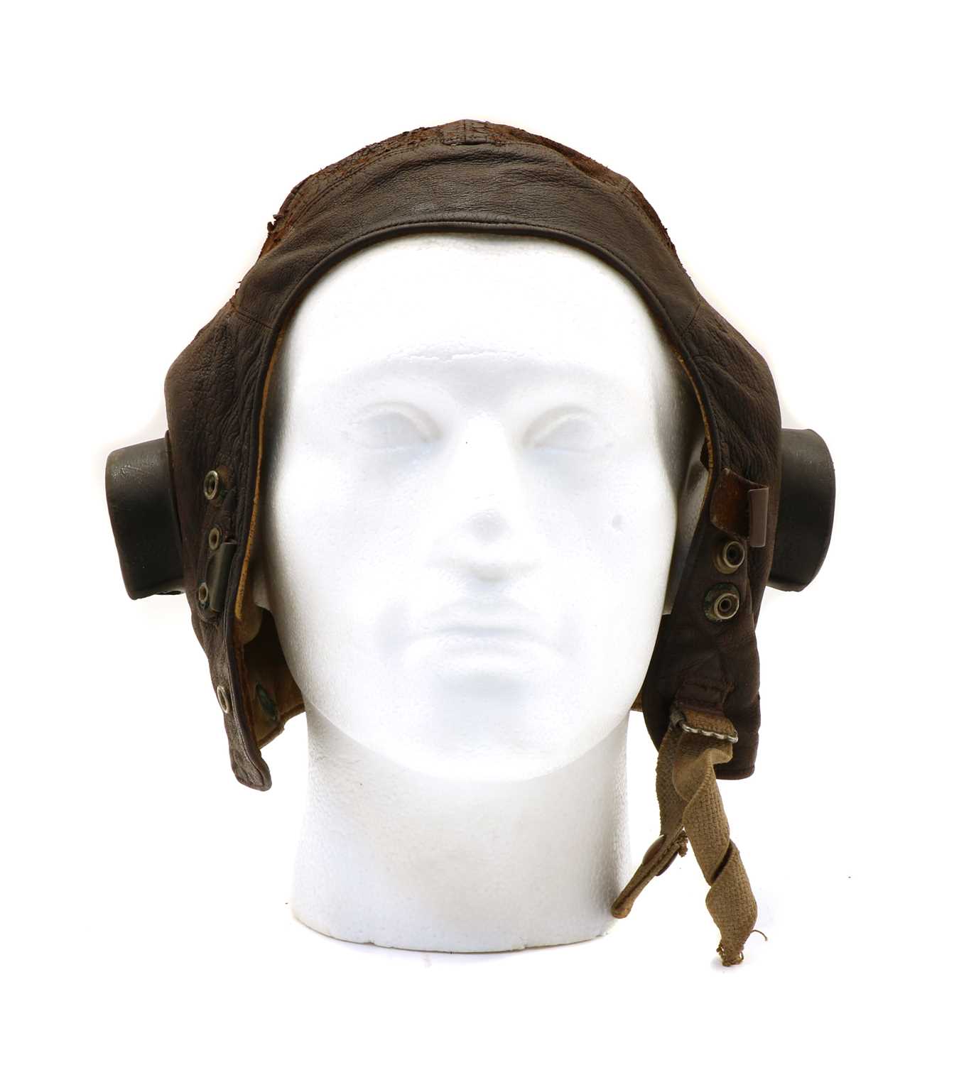 Lot 165 - A leather pilot's helmet