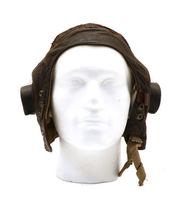 Lot 165 - A leather pilot's helmet