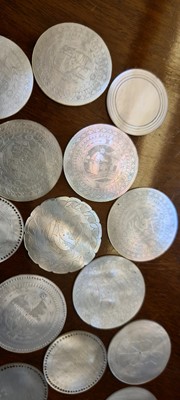 Lot 98 - A collection of Chinese mother of pearl gaming counters