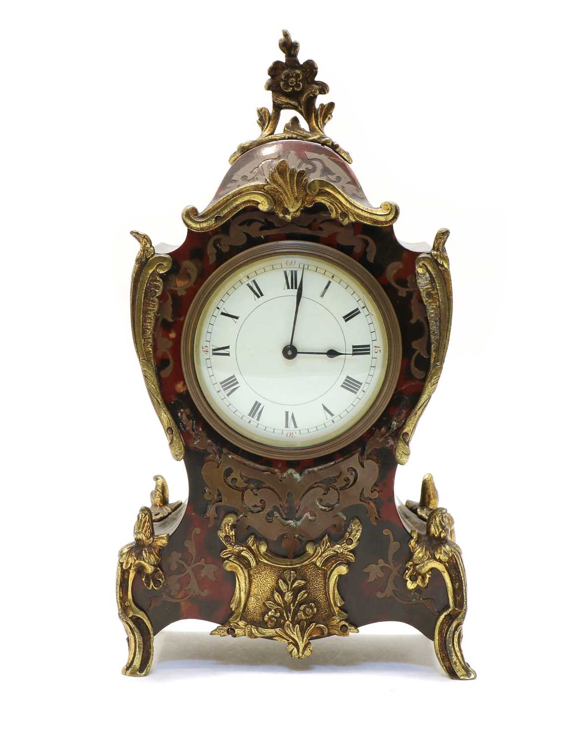 Lot 86 - A French boule work mantel clock