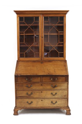 Lot 557 - A George III mahogany bureau bookcase