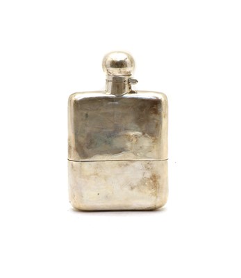 Lot 62 - A silver hip flask