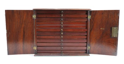 Lot 155 - A mahogany, crossbanded and line inlaid table top collector’s cabinet