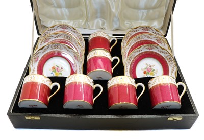 Lot 198 - A pair of cased Spode ‘Regent’ pattern coffee sets
